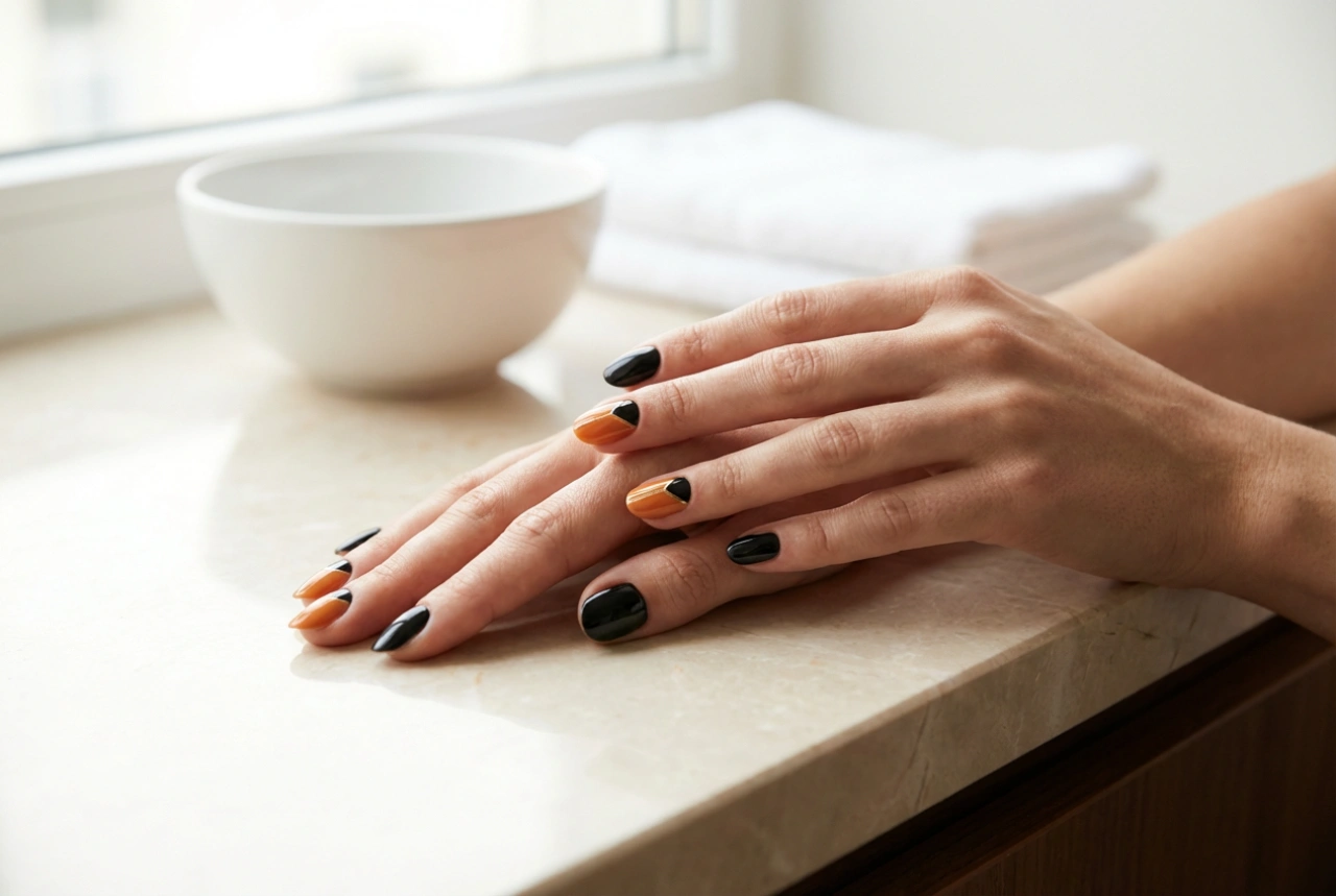 Unghie nero e arancione: come realizzare una manicure versatile ed elegante