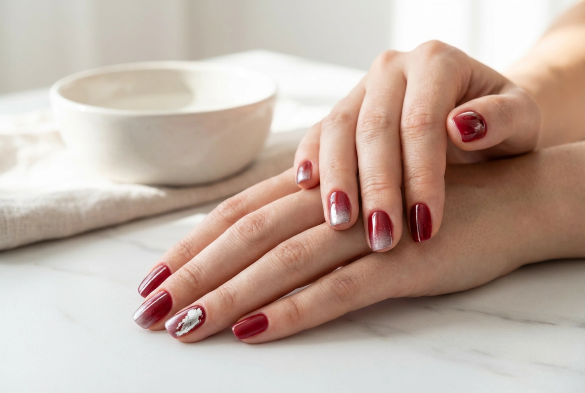 Unghie rosse con argento: sfumature, linee e accenti per una manicure elegante