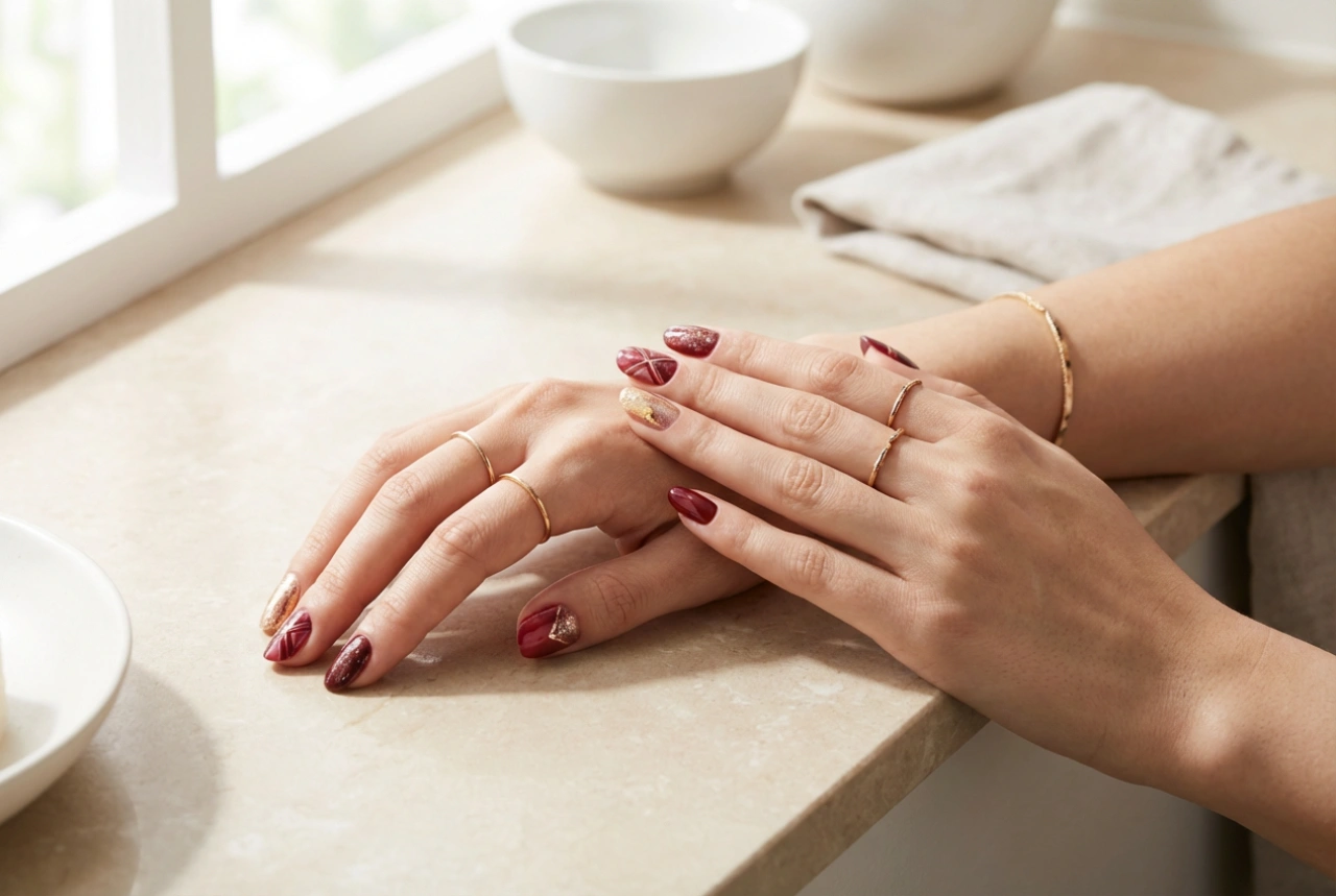 Unghie Rosse e Oro: Tre Idee per una Manicure Sofisticata