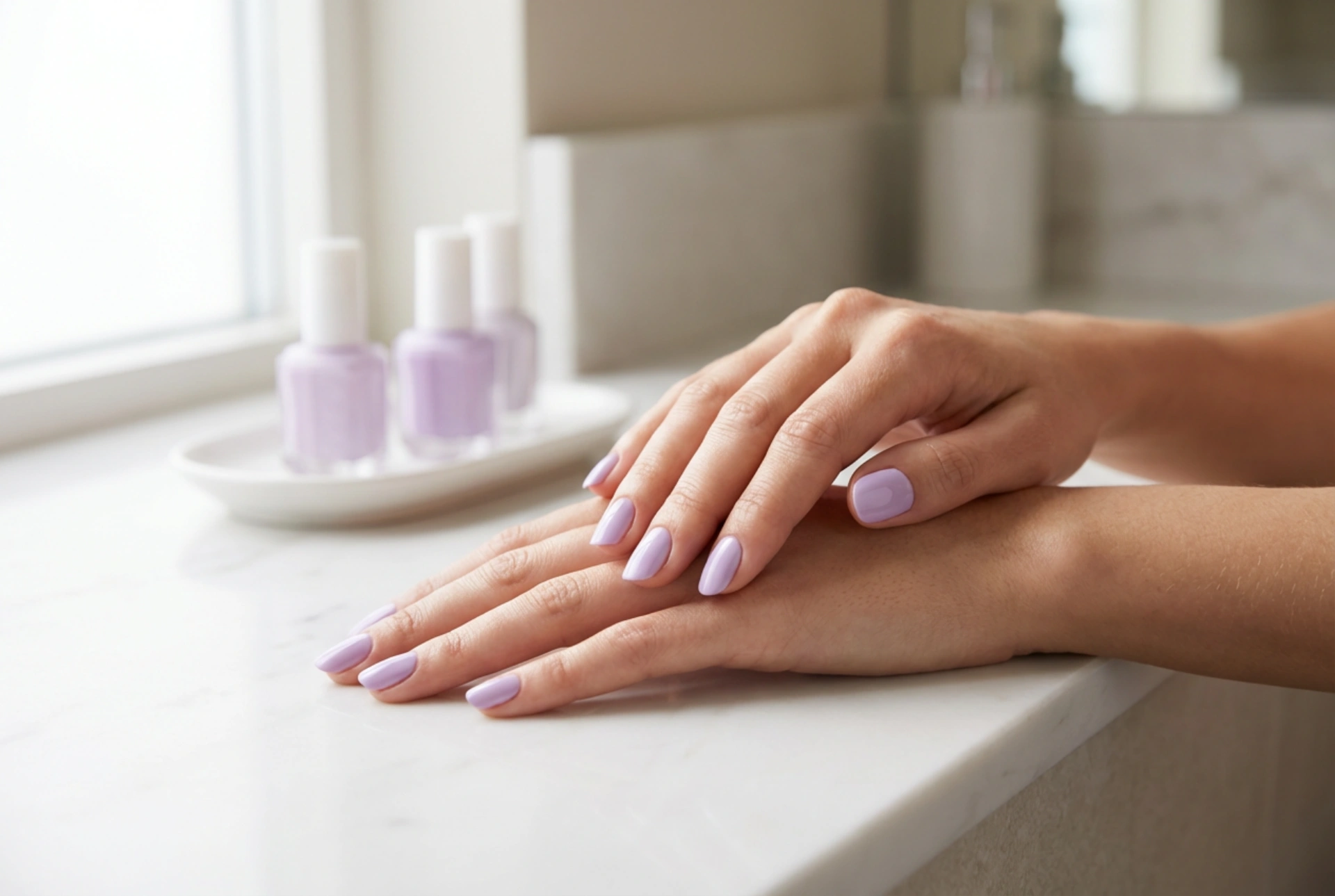 Unghie viola pastello: manicure delicata passo dopo passo, senza striature