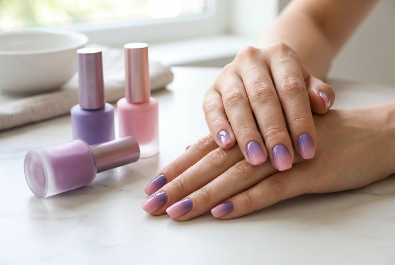 Unghie viola e rosa: come ottenere una sfumatura ombré liscia e accenti coerenti