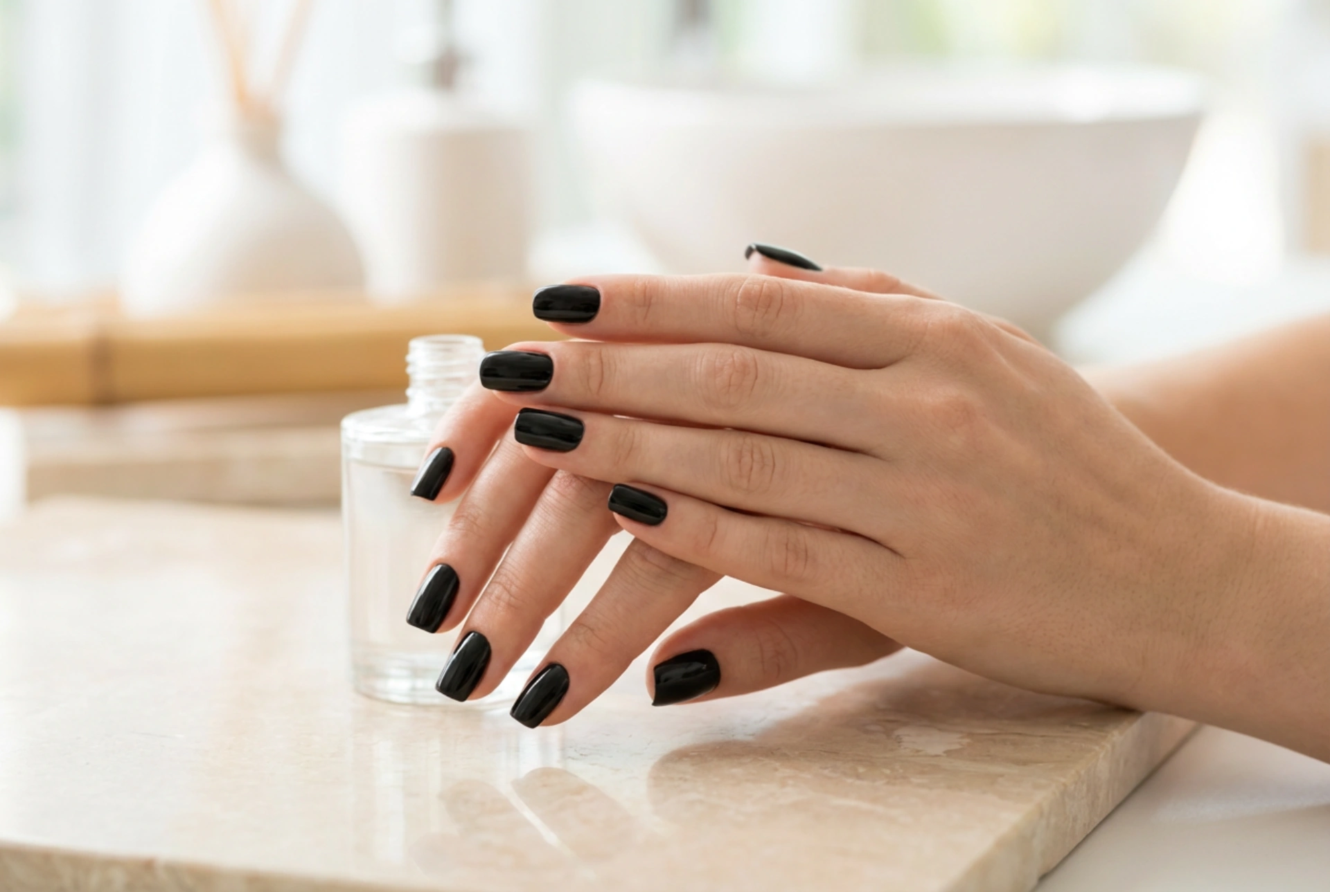 Unghie nere semipermanenti: preparazione della lamina, coprenza e brillantezza