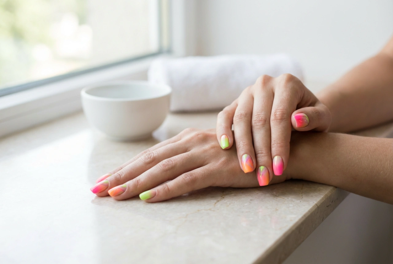 Unghie neon e colorate: gradienti, decorazioni e protezione del colore