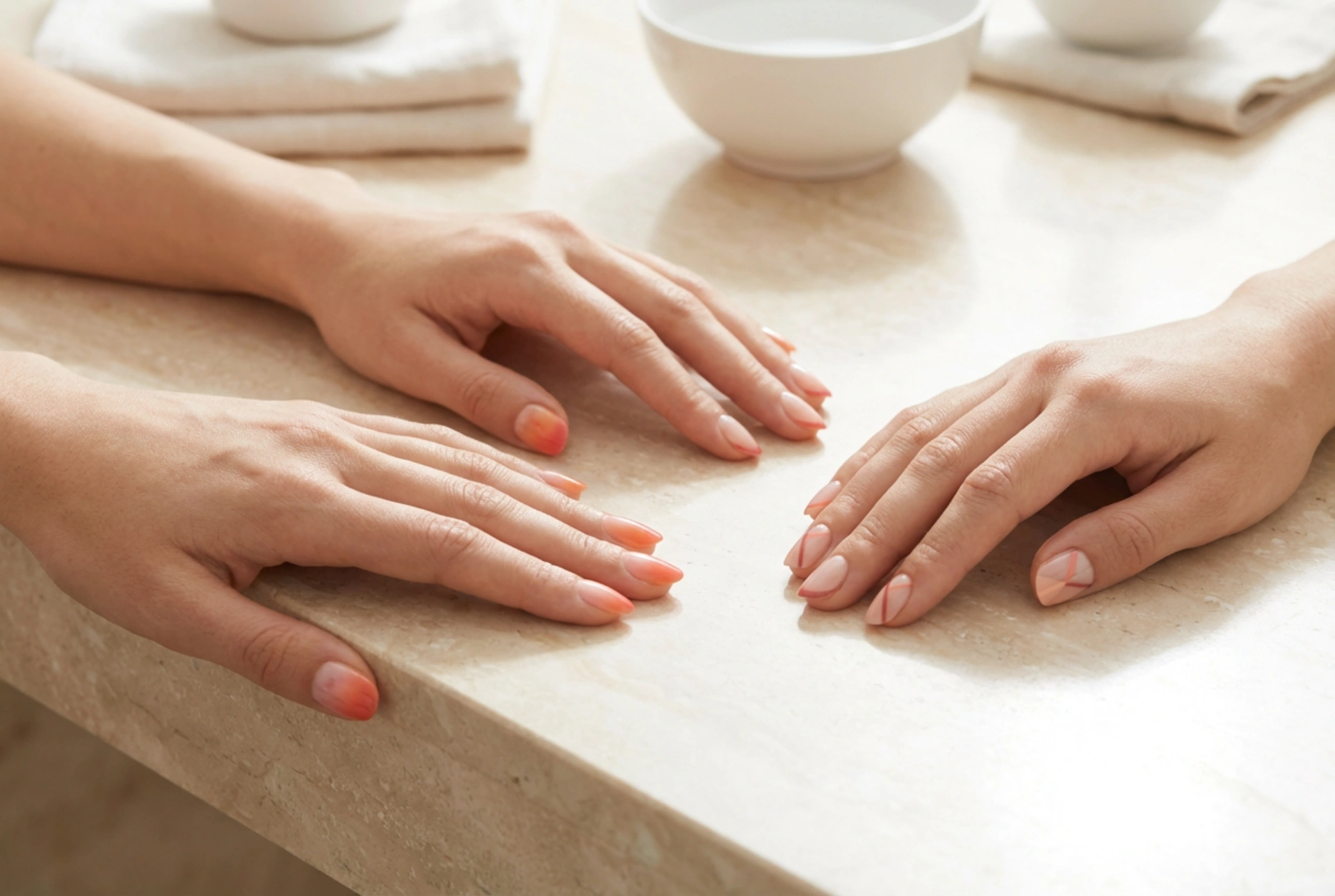 Unghie Arancioni e Rosa: Ombre, French e Disegni Geometrici