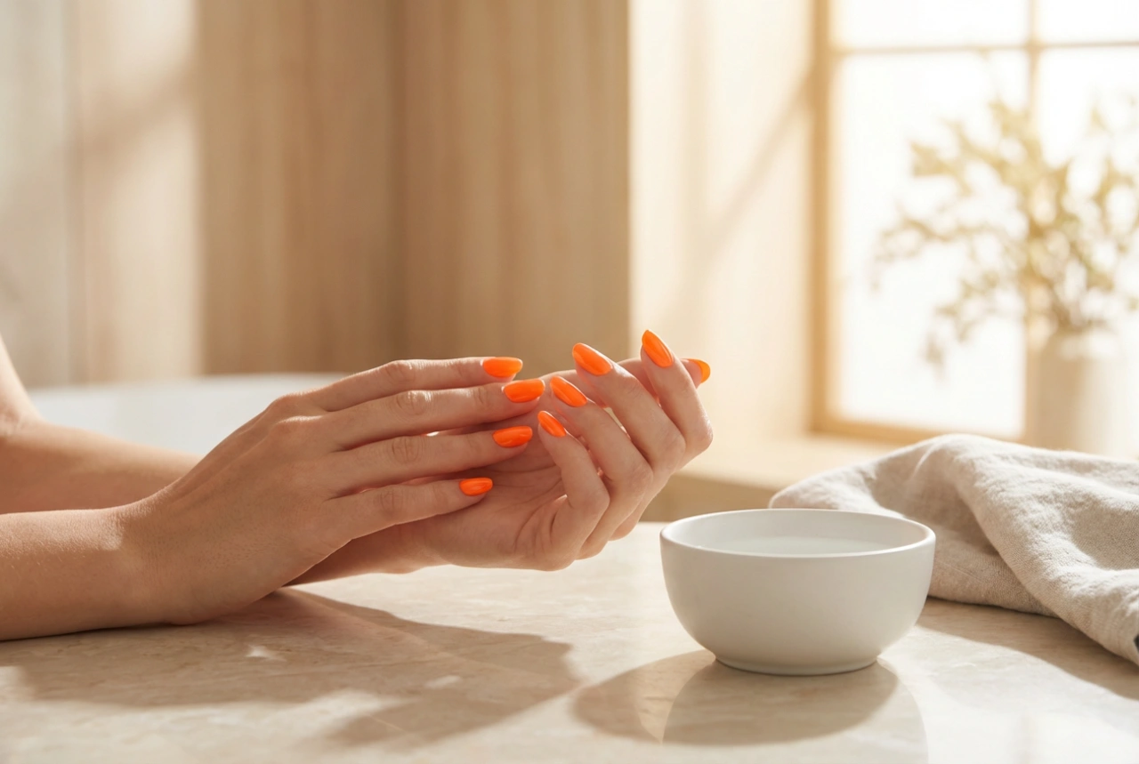 Unghie arancioni neon: un colore intenso e coprente