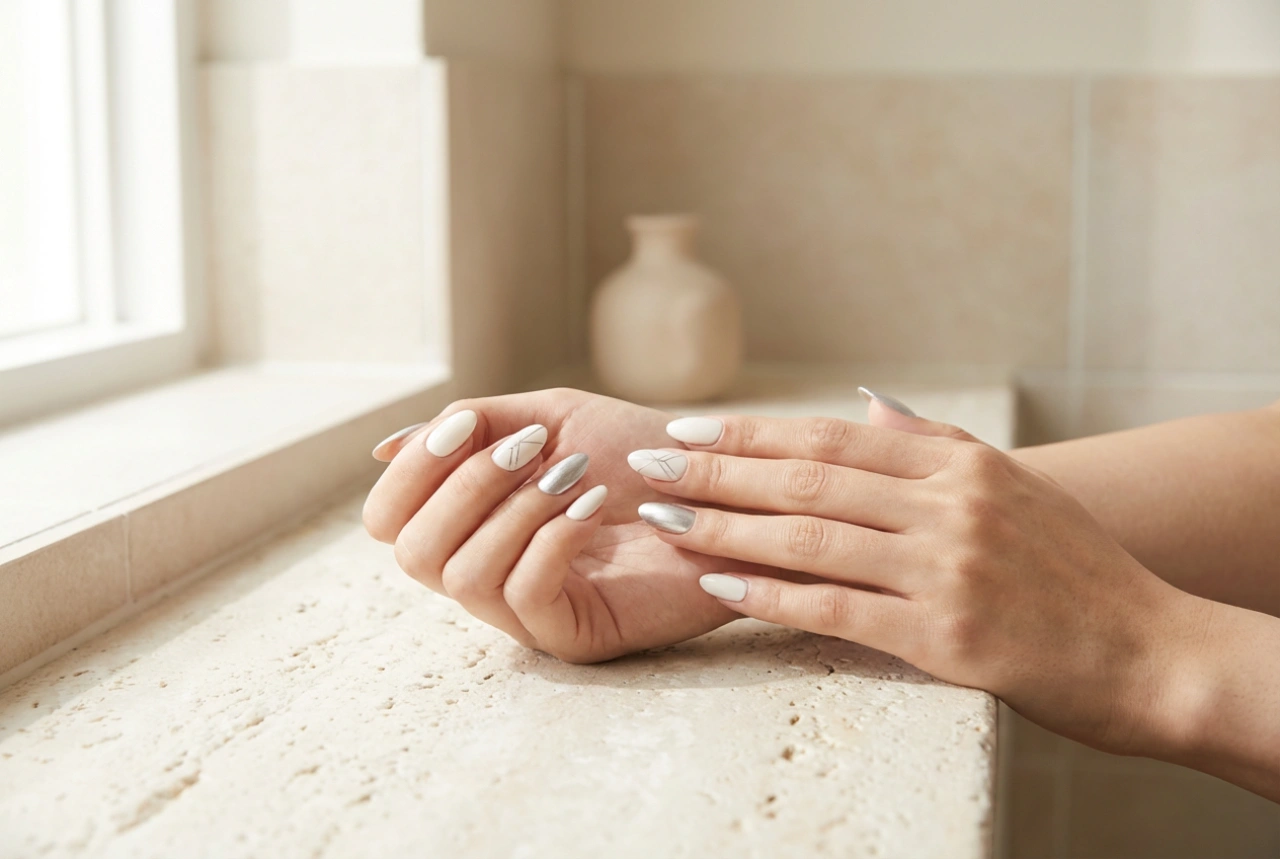 Unghie bianche e argento: combinazioni eleganti e decorazioni semplici