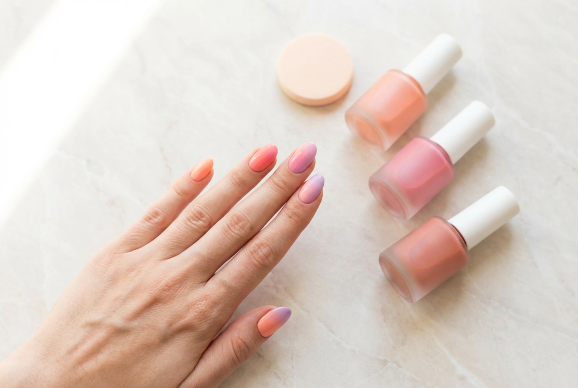 Unghie ombre colorate: palette di colori, tecnica con spugnetta ed errori comuni