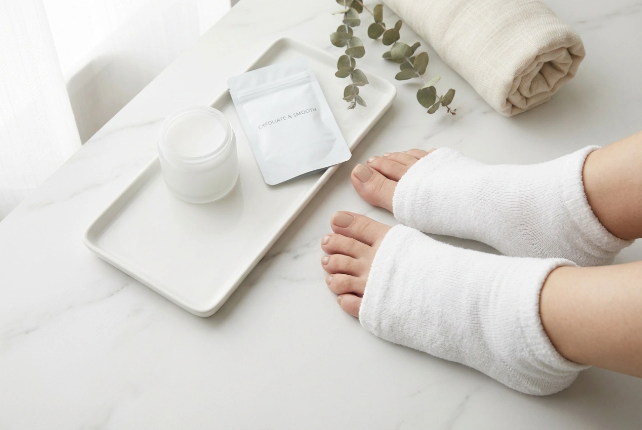 Maschera per i piedi: come usare i calzini esfolianti e cremosi