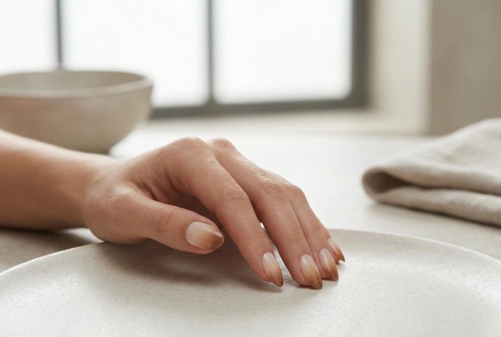 Unghie cappuccino ombré: un delicato gradiente color caffè per una manicure elegante