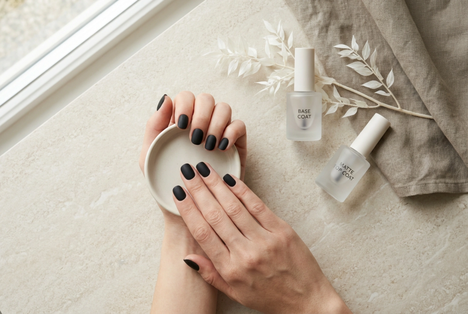 Unghie nere opache step by step: base, top coat matte e come farle durare