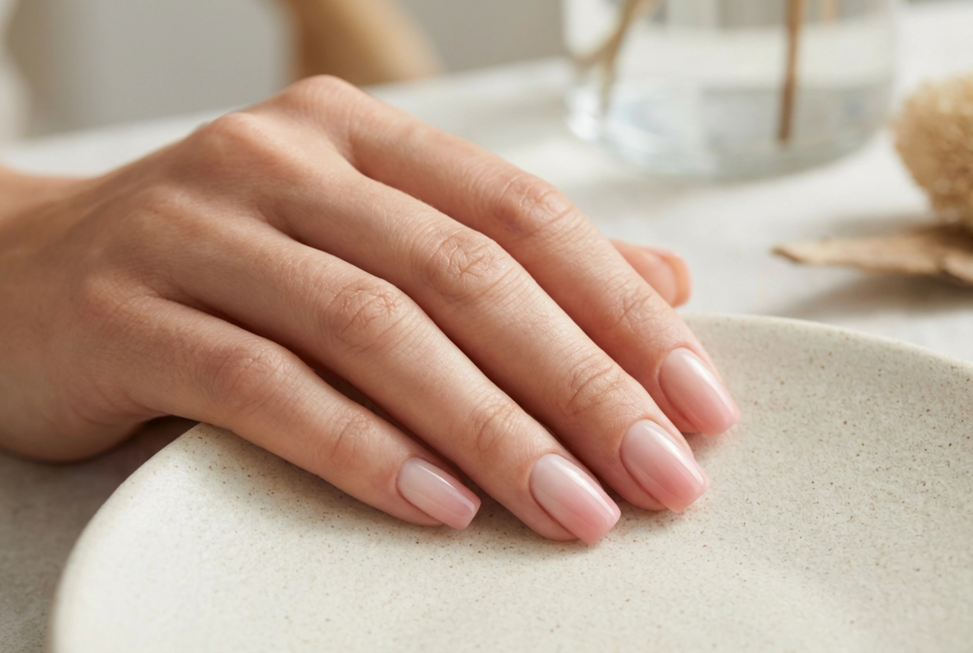 Ombre su unghie quadrate: forma regolare e linee precise