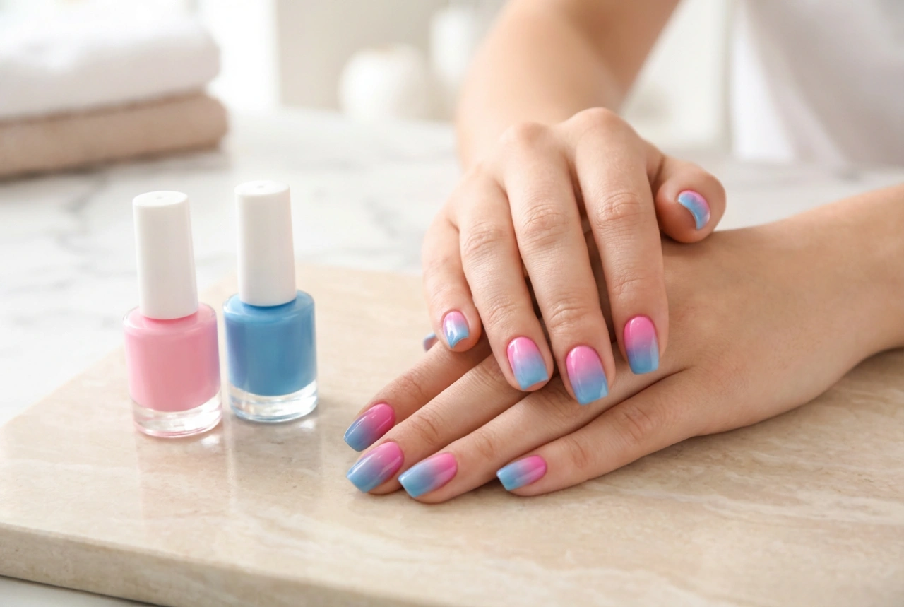 Unghie ombre rosa e azzurre: come scegliere gli smalti e sfumare alla perfezione