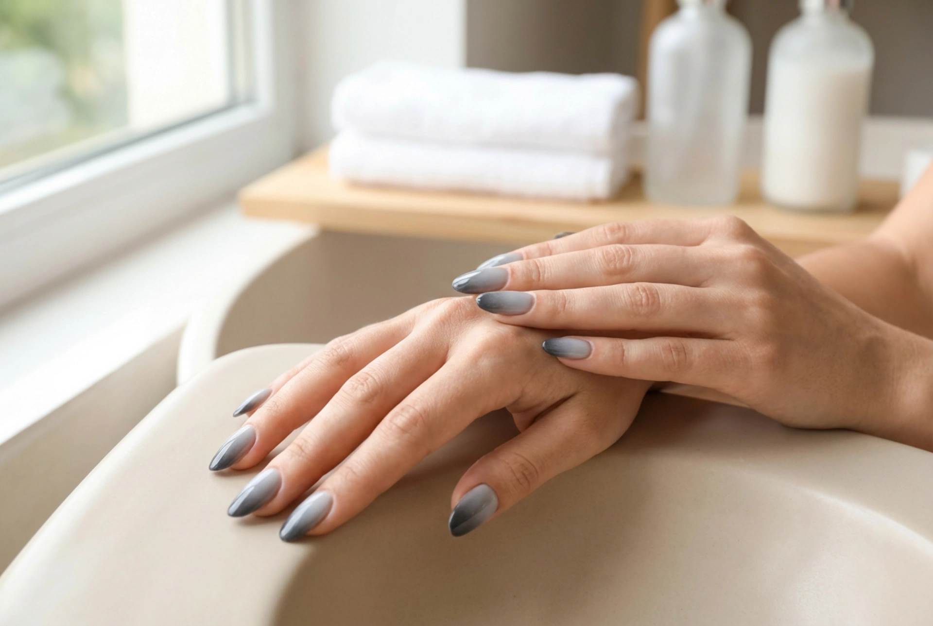 Unghie ombre grigie: scelta delle tonalità, sfumatura e top coat