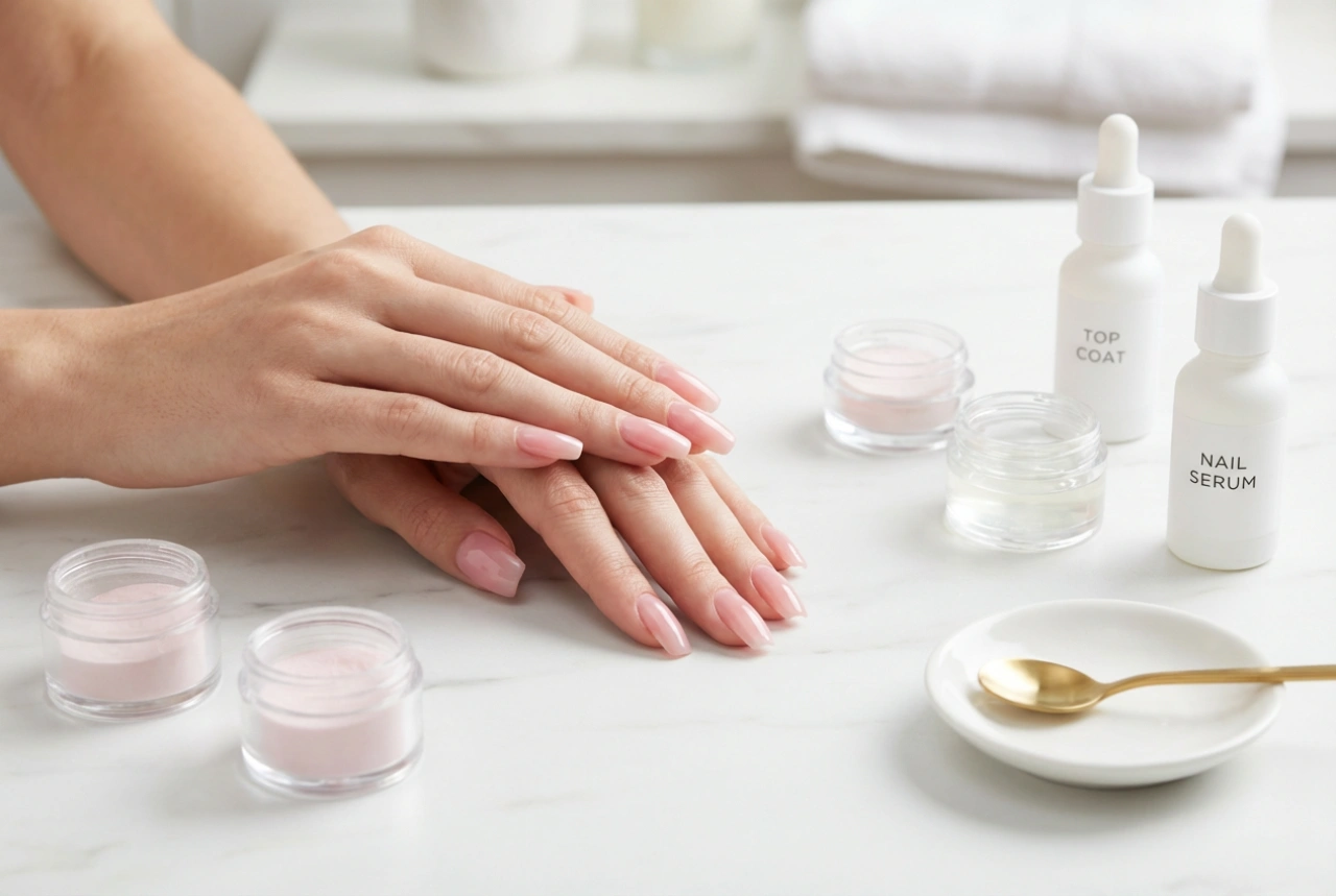 Unghie Rosa Lucide: Effetto Vetro, Polveri e Top Coat
