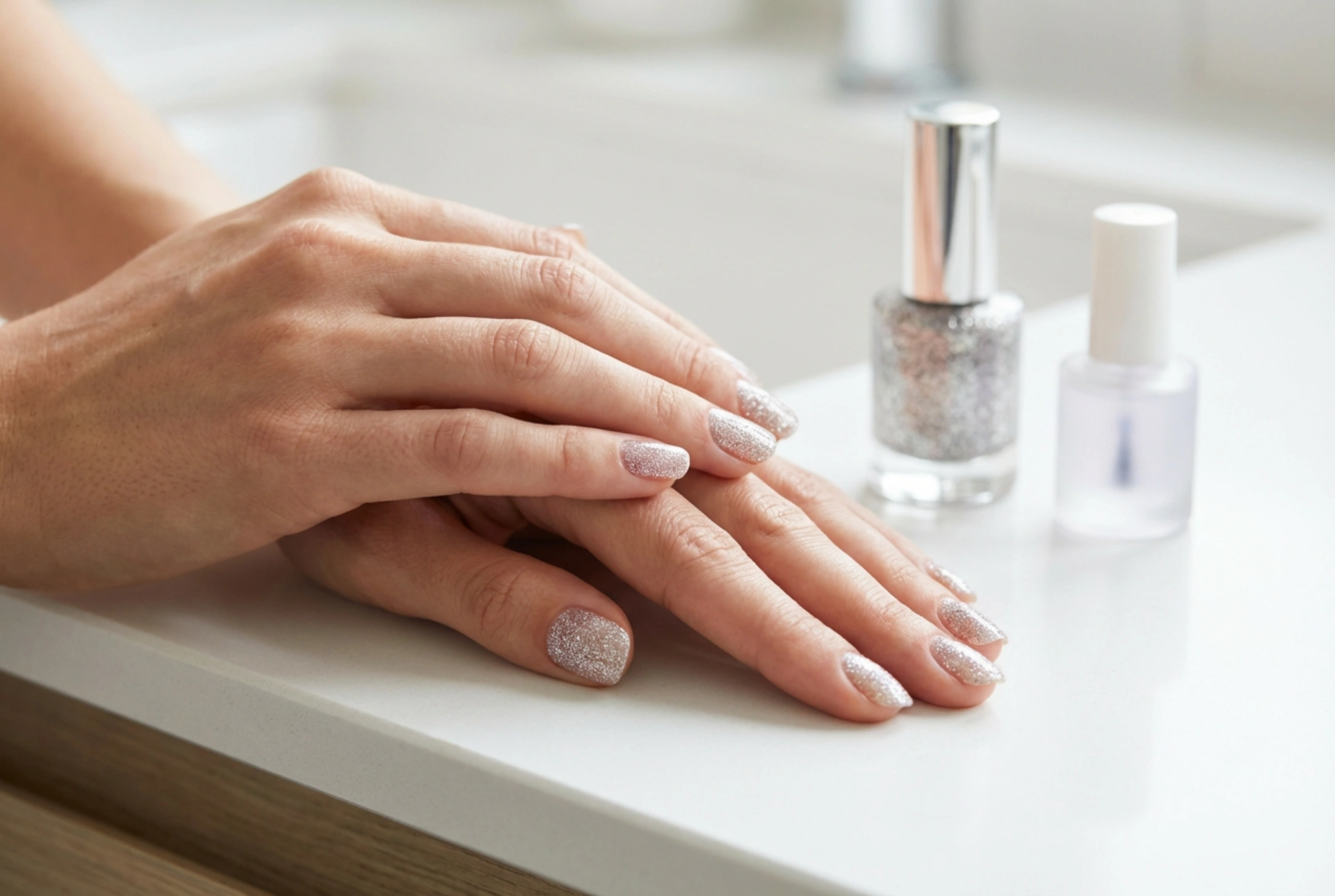 Smalti semipermanenti glitter: applicazione uniforme e levigatura della superficie