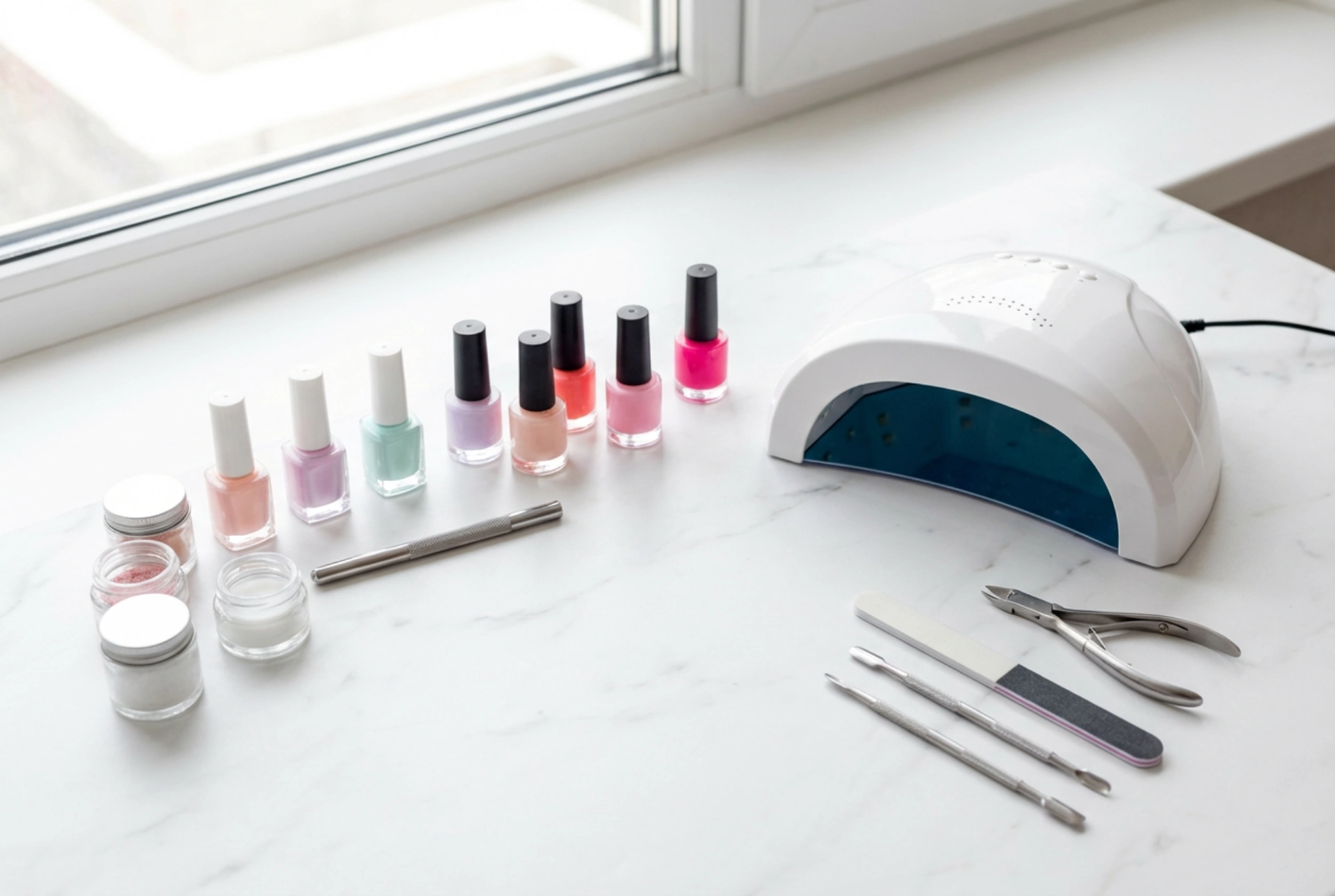 Kit per manicure semipermanente: scelta di lampada, basi, colori e istruzioni per la prima applicazione