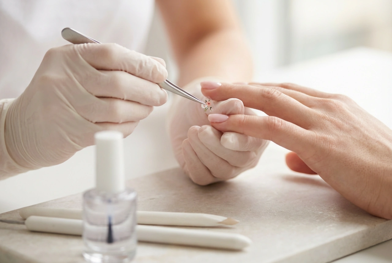 Adesivi per unghie floreali: applicazione senza pieghe e sigillatura