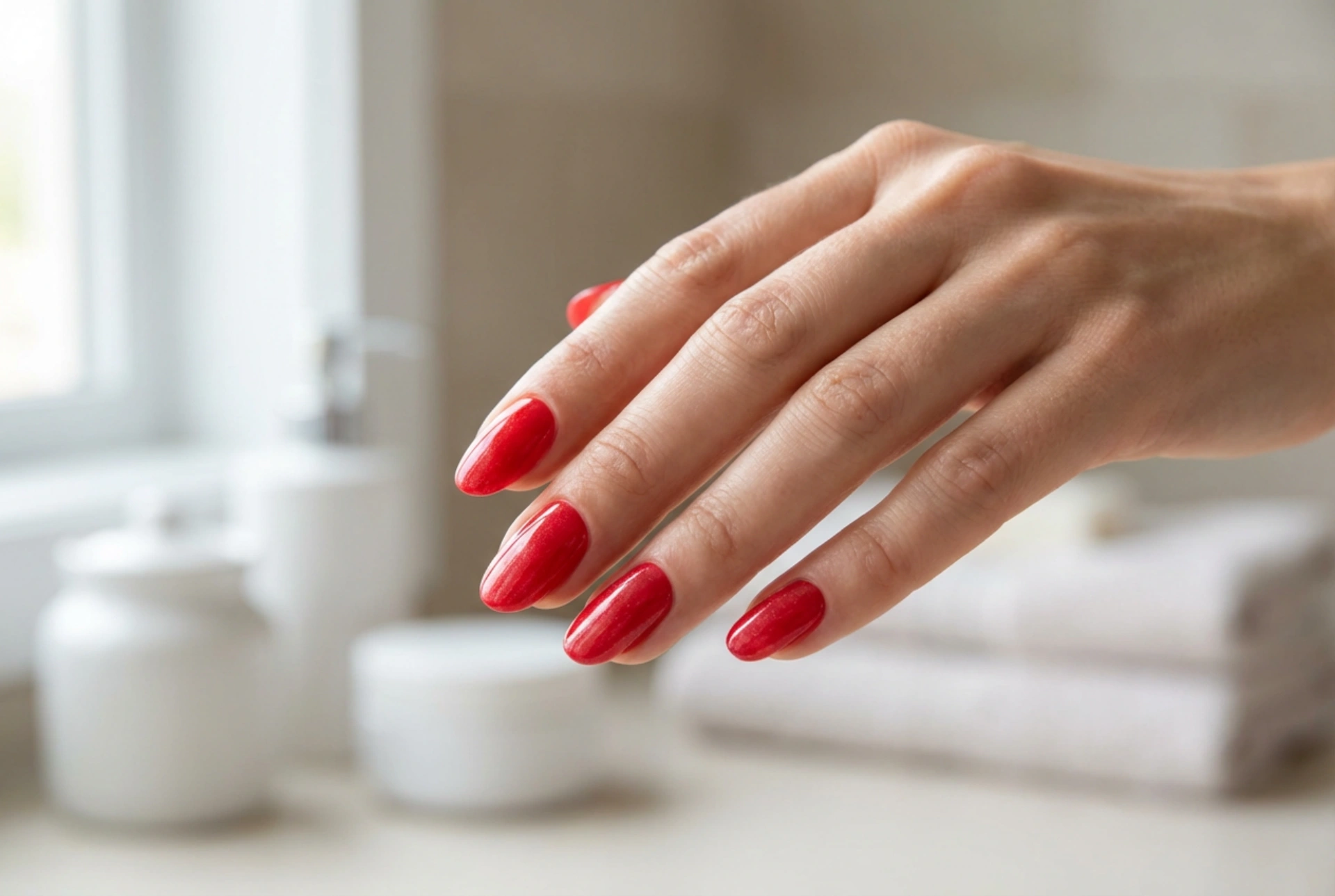 Unghie rosse con polvere effetto specchio: passo dopo passo per un finish cromato e lucido