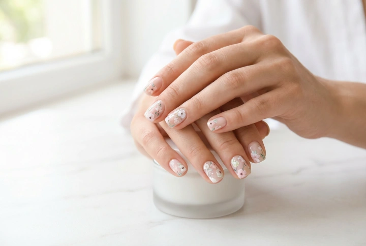 Sticker floreali per unghie: composizioni, sfondo e protezione con top coat