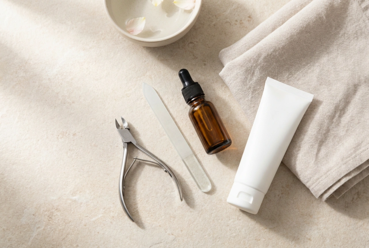 Set per la cura delle unghie: strumenti, oli e routine per una manicure a casa