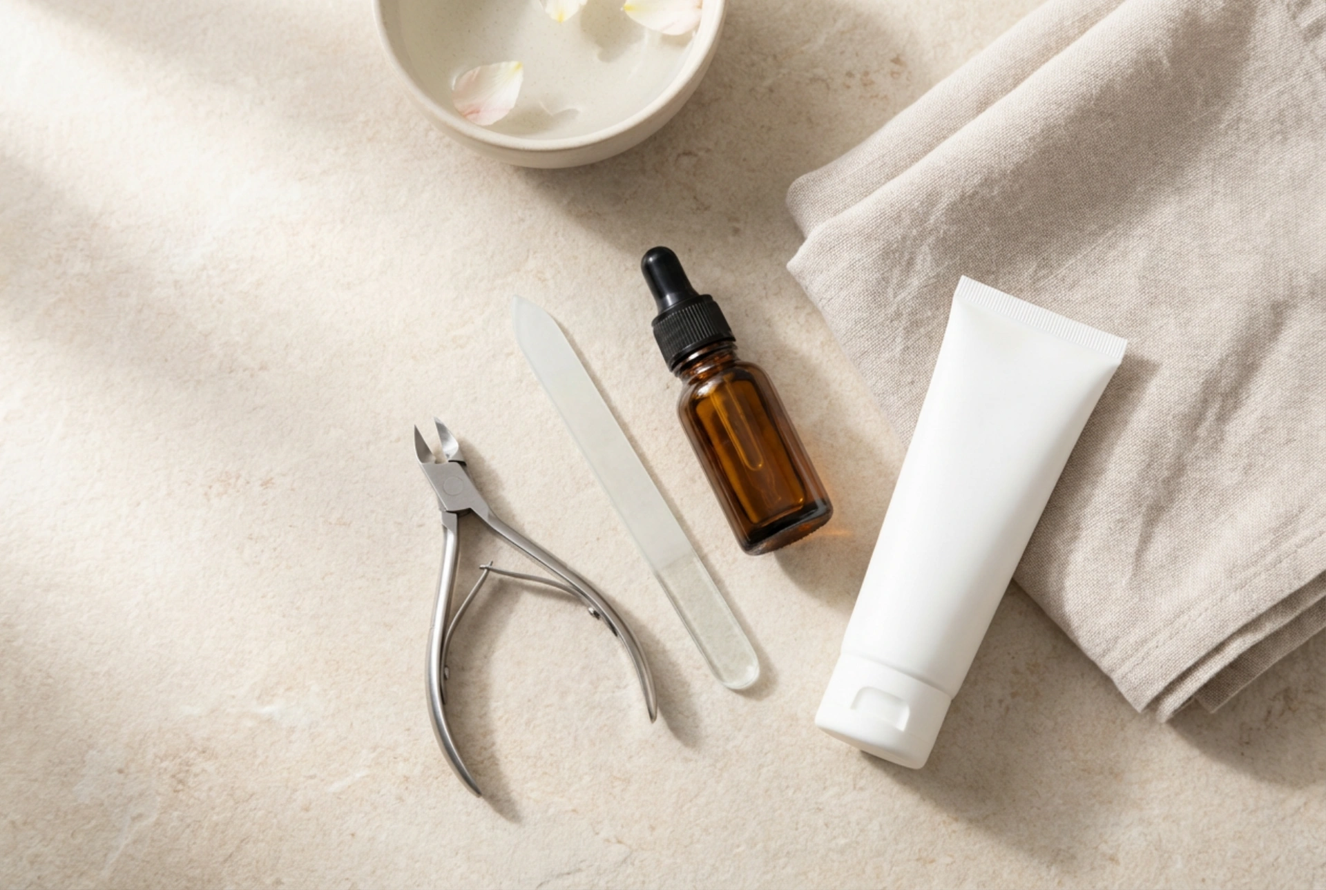 Set per la cura delle unghie: strumenti, oli e routine per una manicure a casa
