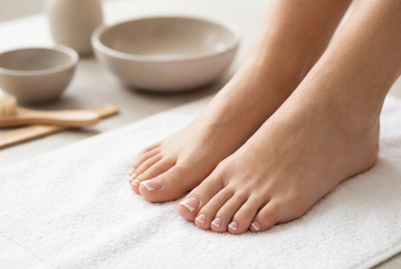 Pedicure semipermanente french: preparazione dell'unghia e lunetta precisa