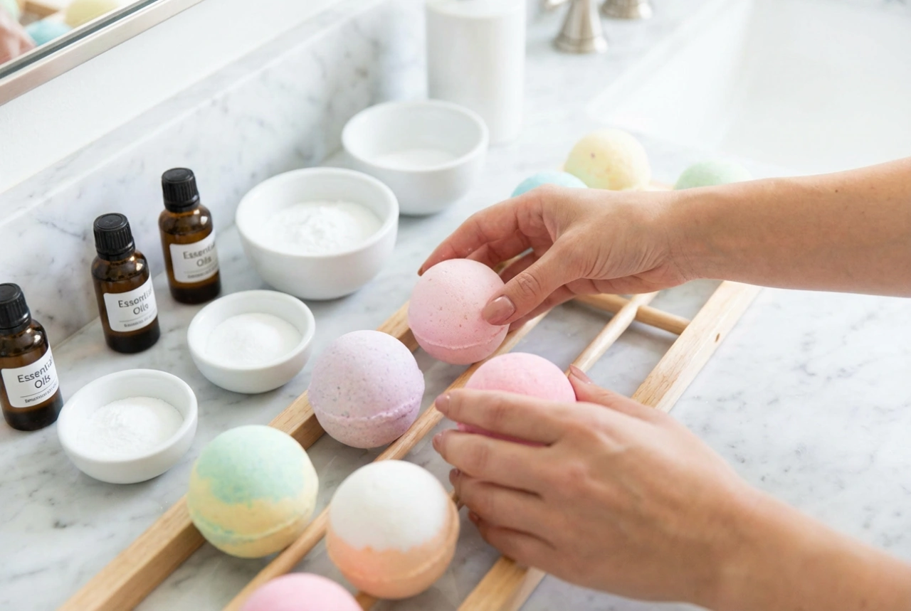 Palline da bagno fatte in casa: guida passo dopo passo, dalla miscelazione all'asciugatura