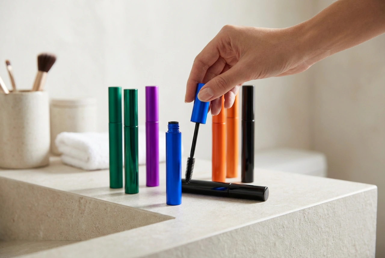 Mascara colorati per il giorno e la sera: scelta delle tonalità e applicazione