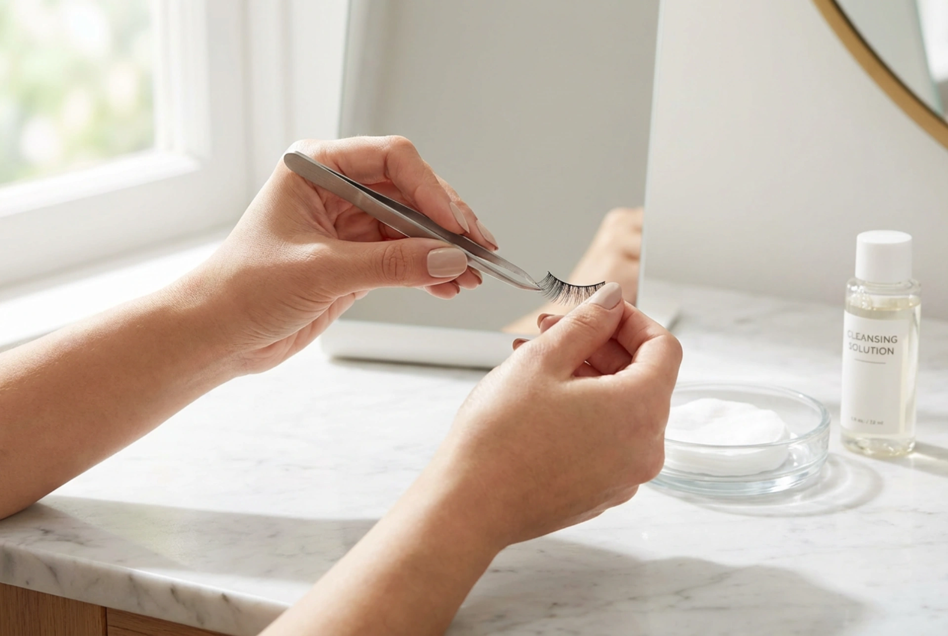 Ciglia finte senza grumi: applicazione precisa e pulizia