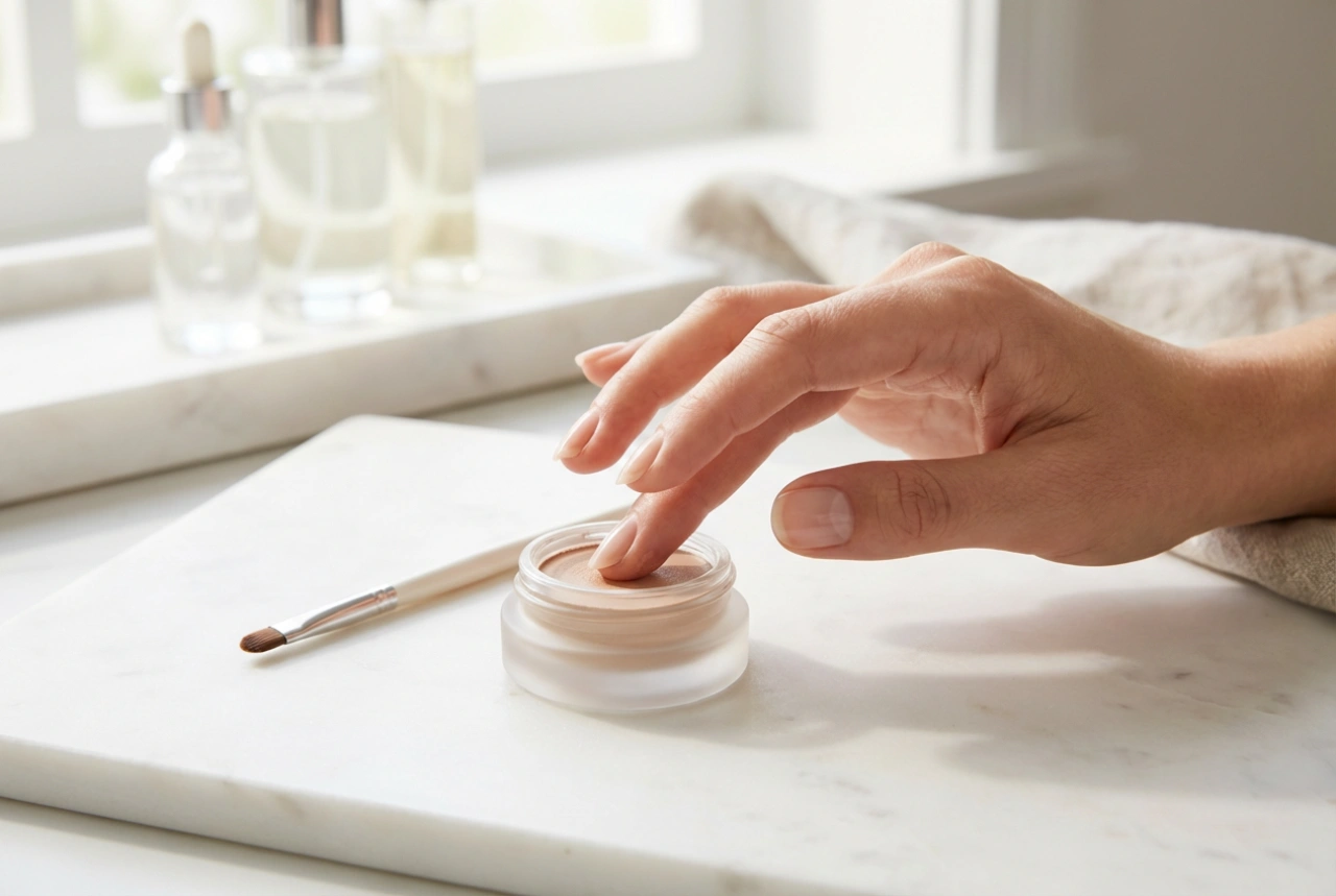 Ombretto in crema senza pieghe: applicazione e fissaggio