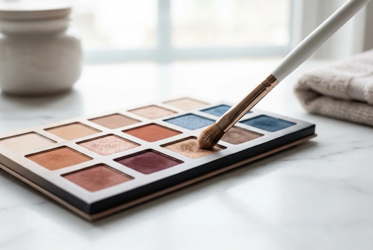Palette di ombretti colorati per il giorno e la sera: tecniche di applicazione