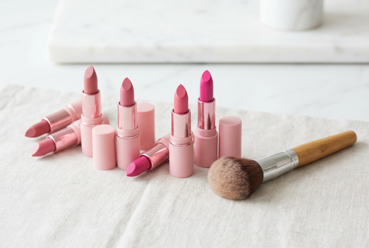 Rossetto rosa per il giorno e la sera: come sceglierlo e applicarlo