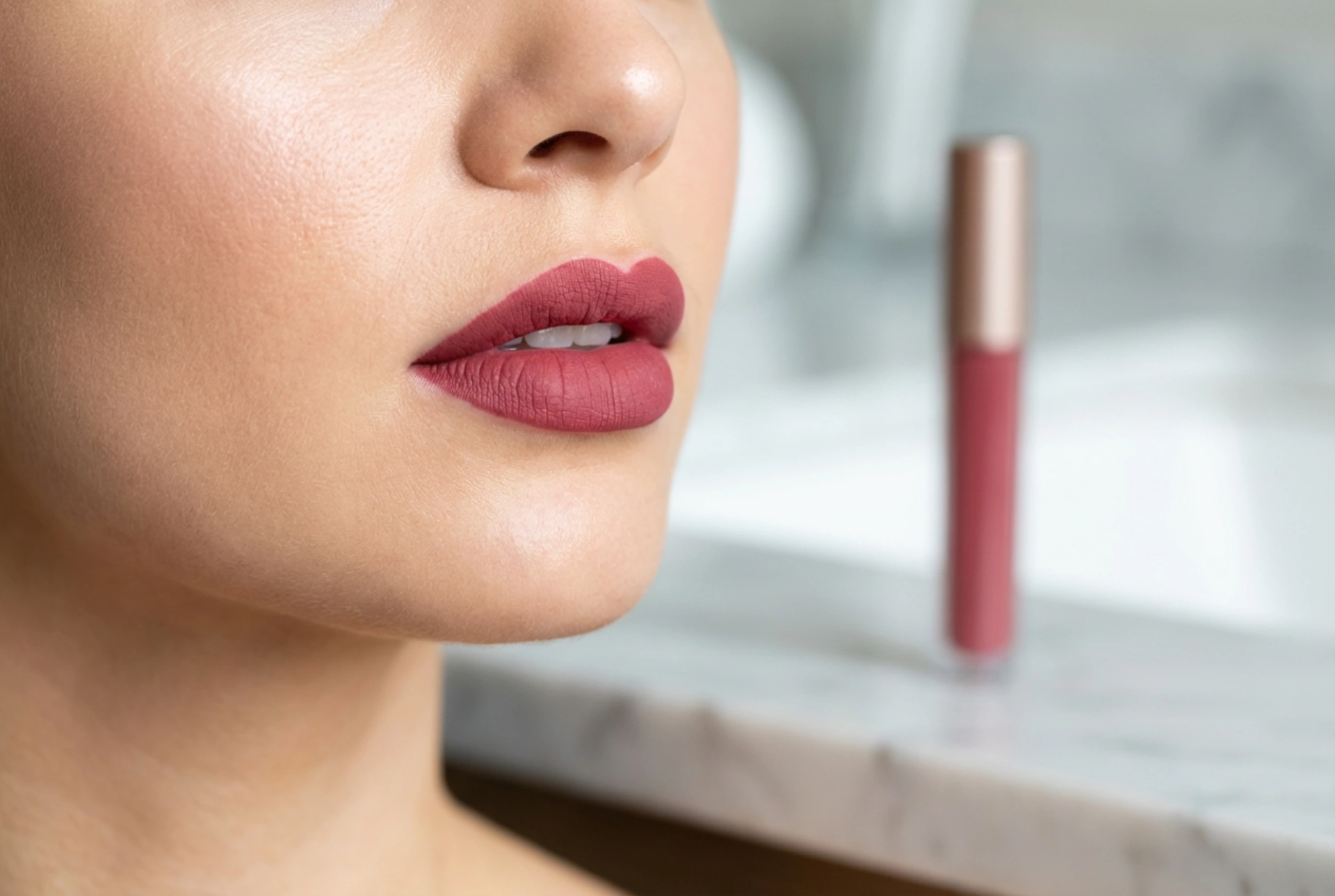 Rossetto liquido opaco: copertura uniforme senza seccare