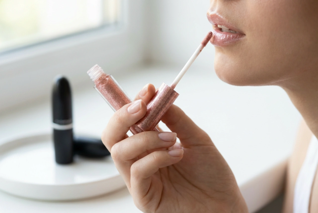 Lucidalabbra glitterato: applicazione su rossetto e da solo, metodi per fissarlo