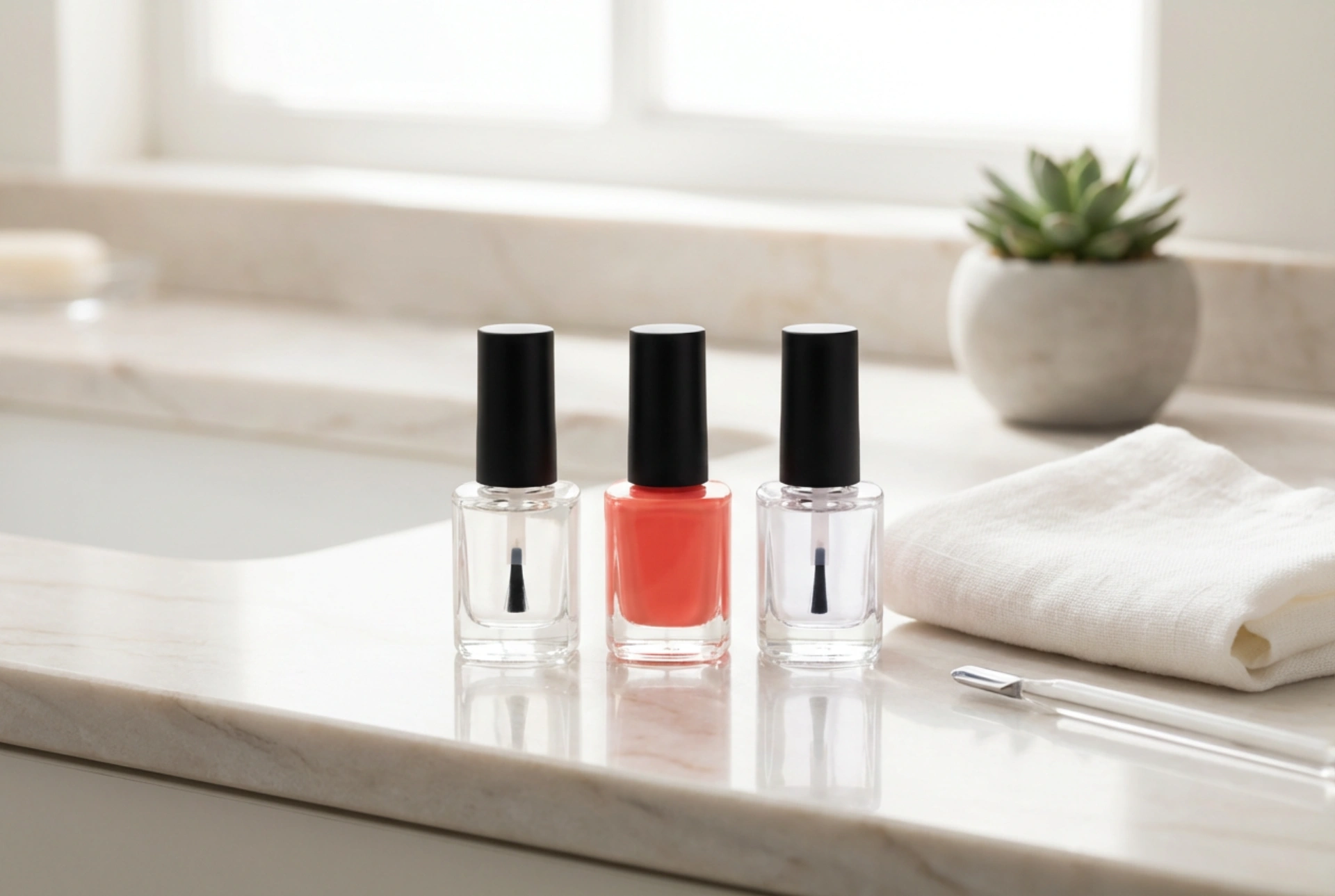 Smalto a lunga durata passo dopo passo: base, colore e top coat